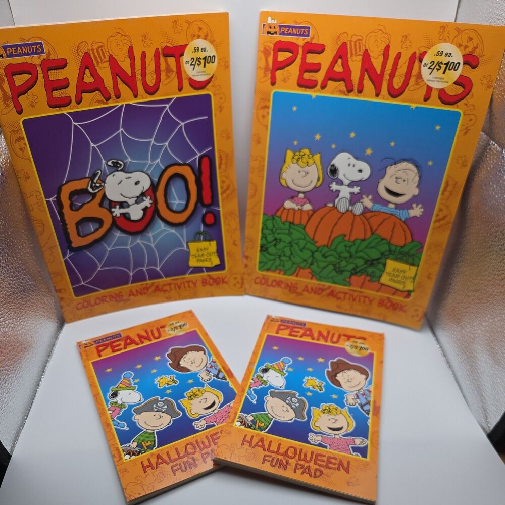 Vntg 2007 Halloween Peanuts Snoopy Coloring Books / Activity Fun Pads Unused
